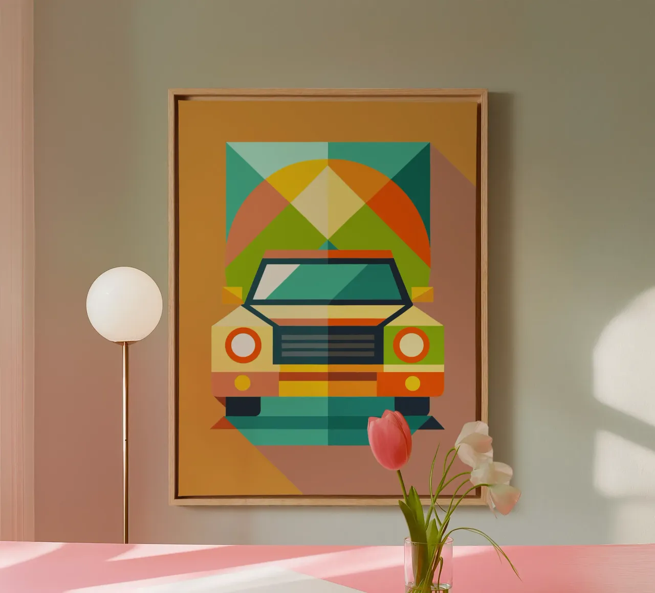vectorillustratie auto canvas met Baklijst van Shillas