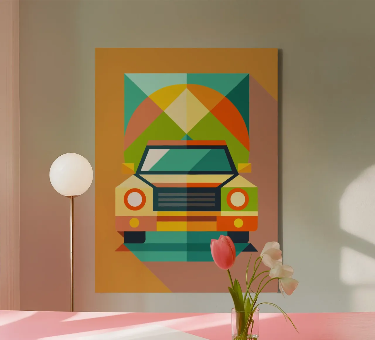 vectorillustratie auto canvas met Baklijst van Shillas