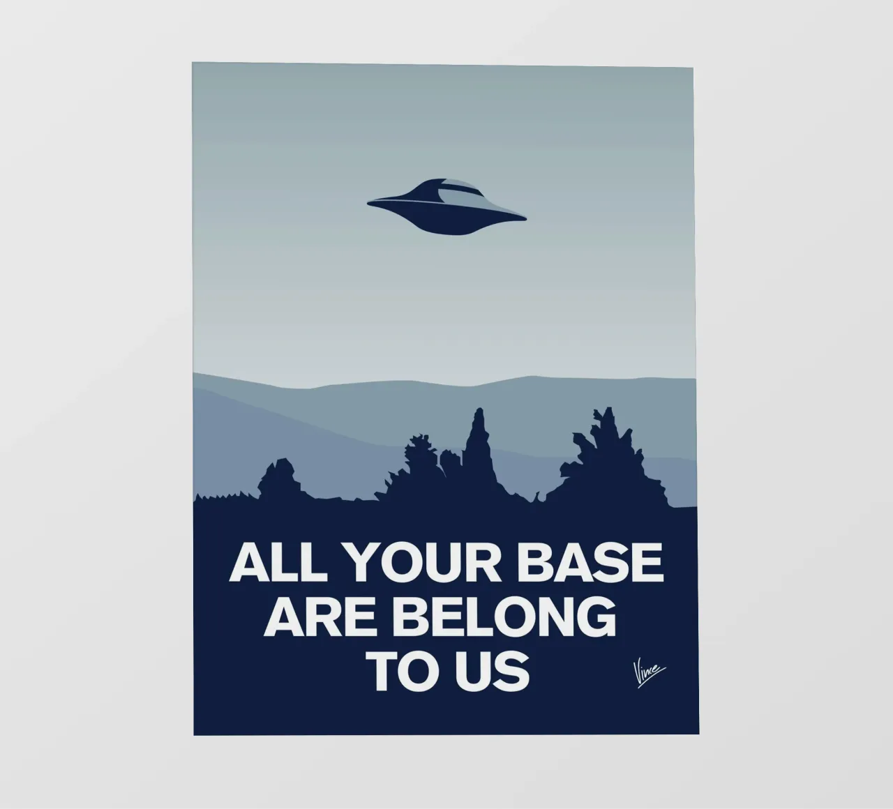 My I want to believe minimal poster-AYBABTU telo in pvc da geekxfiles