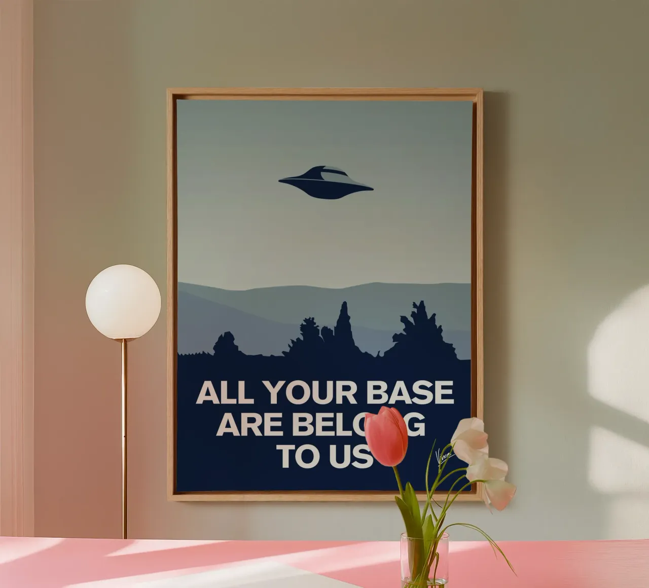 My I want to believe minimal poster-AYBABTU tela con Cornice a cassetta da geekxfiles