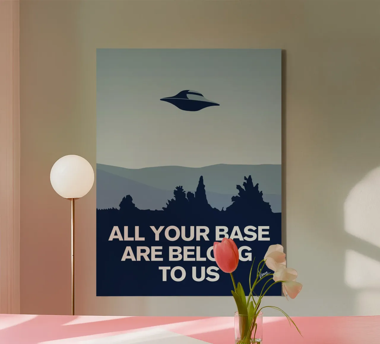 My I want to believe minimal poster-AYBABTU tela con Cornice a cassetta da geekxfiles