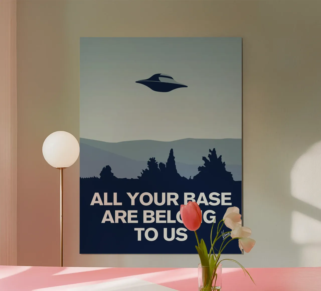 My I want to believe minimal poster-AYBABTU poster con telaio in alluminio da geekxfiles