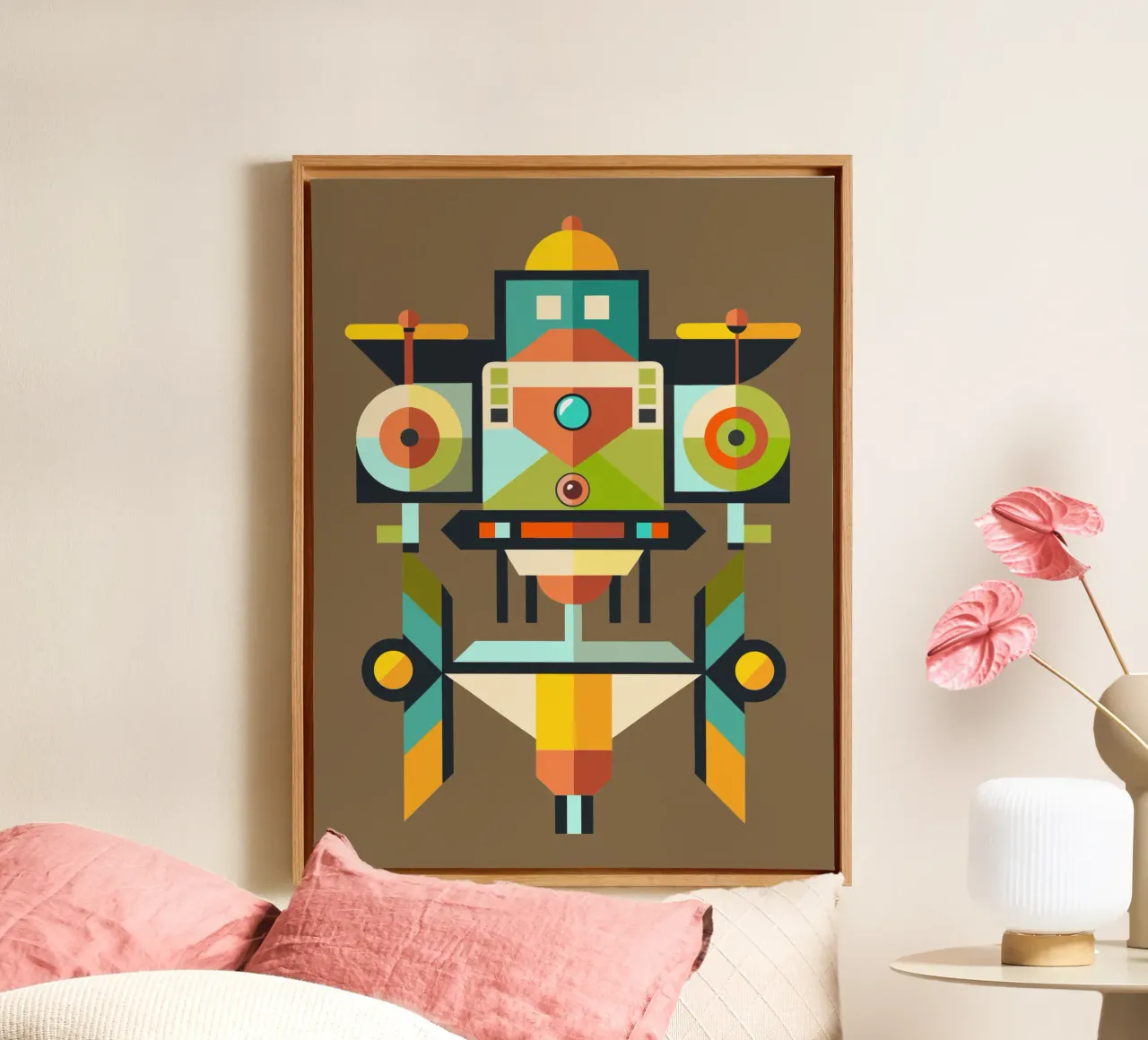 drone vector illustration canvas with Floater frame by Shillas