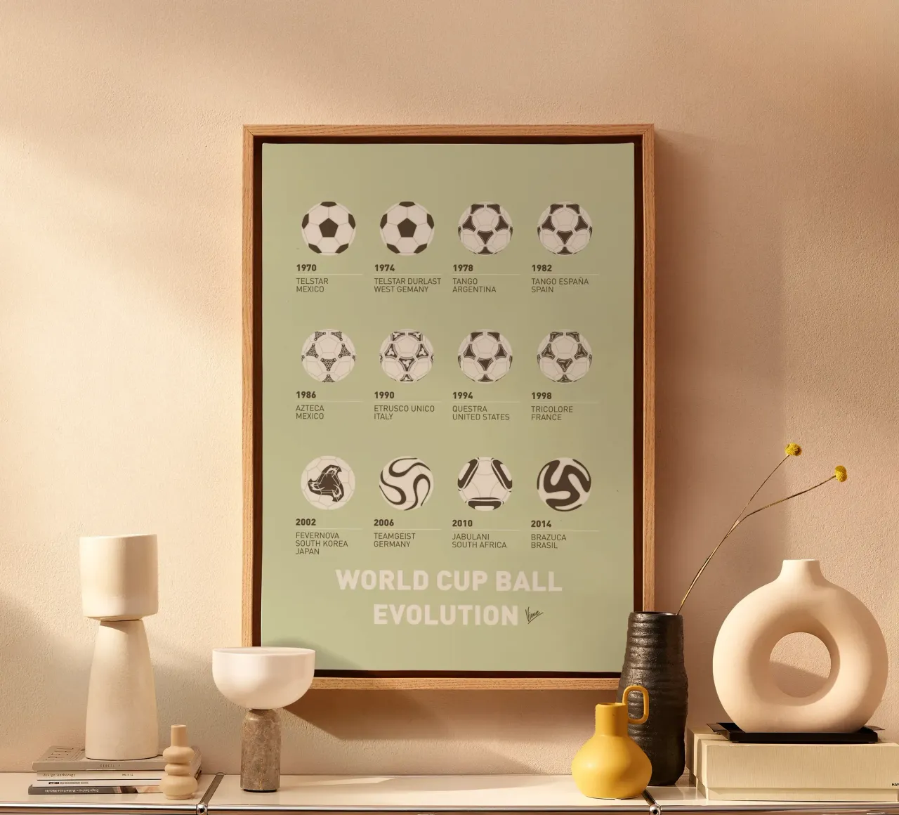 My Evolution Soccer Ball minimal poster tela con Cornice a cassetta da geekxfiles