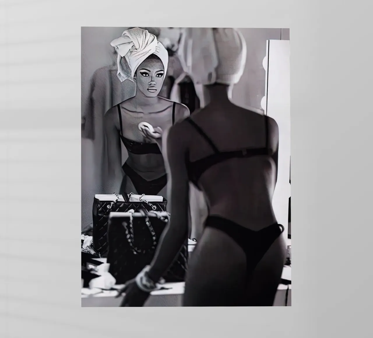 Ragazza francese Naomi Campbell Nero Bianco Donna pellicola backlit da charles loy