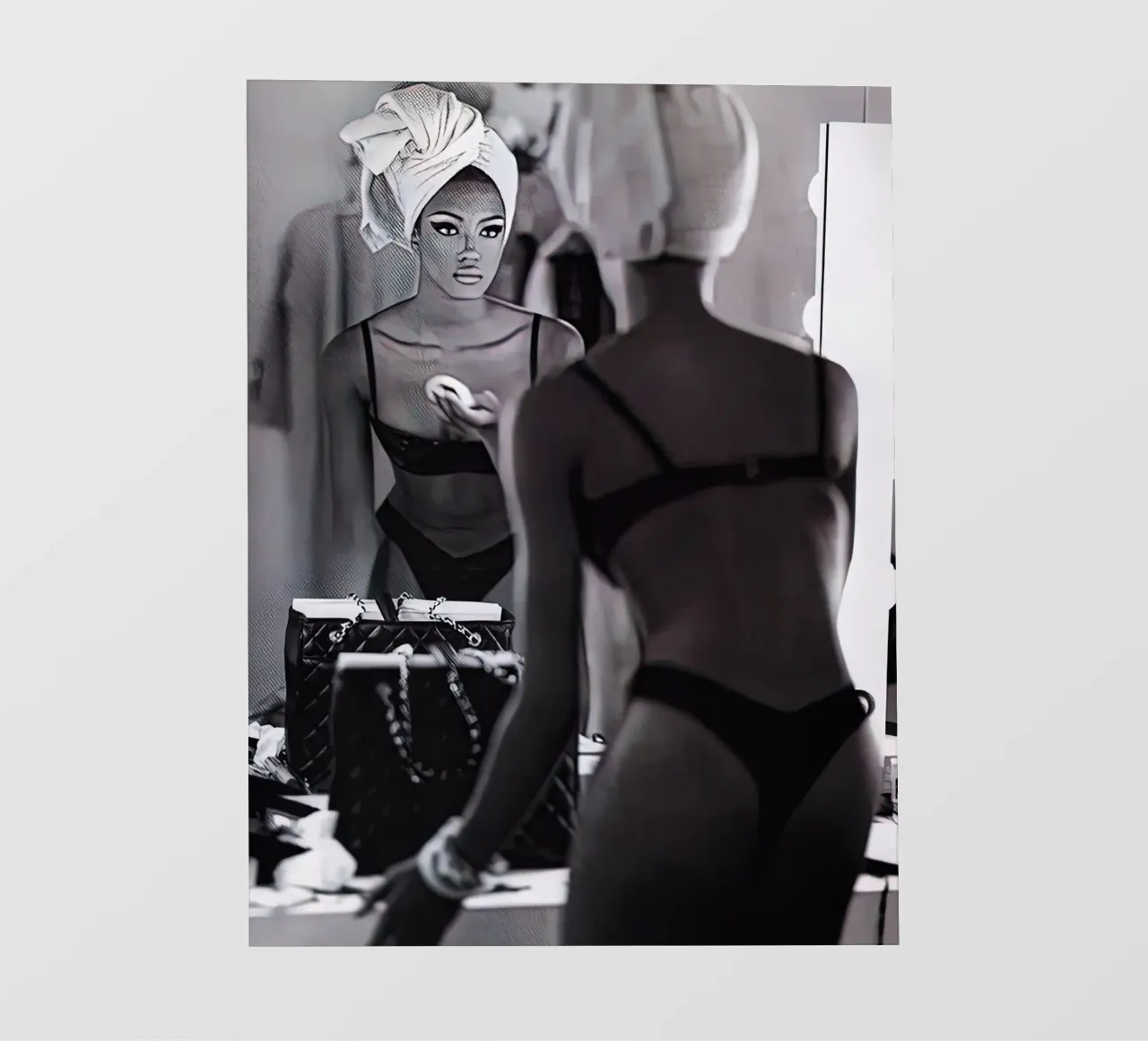 Ragazza francese Naomi Campbell Nero Bianco Donna pellicola backlit da charles loy