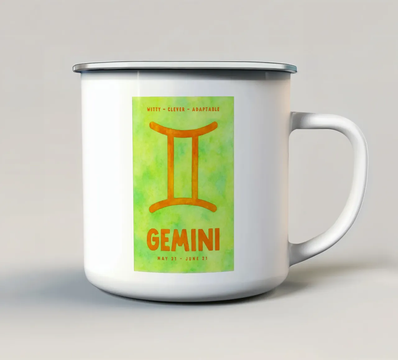 pittura zodiacale gemelli tazza in smalto da Shillas