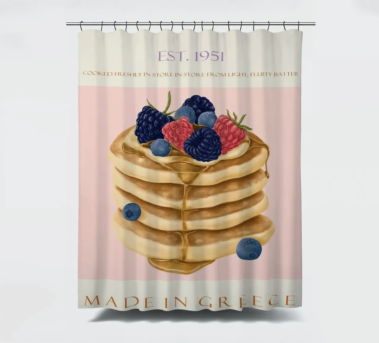 pancake al lampone tenda da doccia da Oscar Shaw