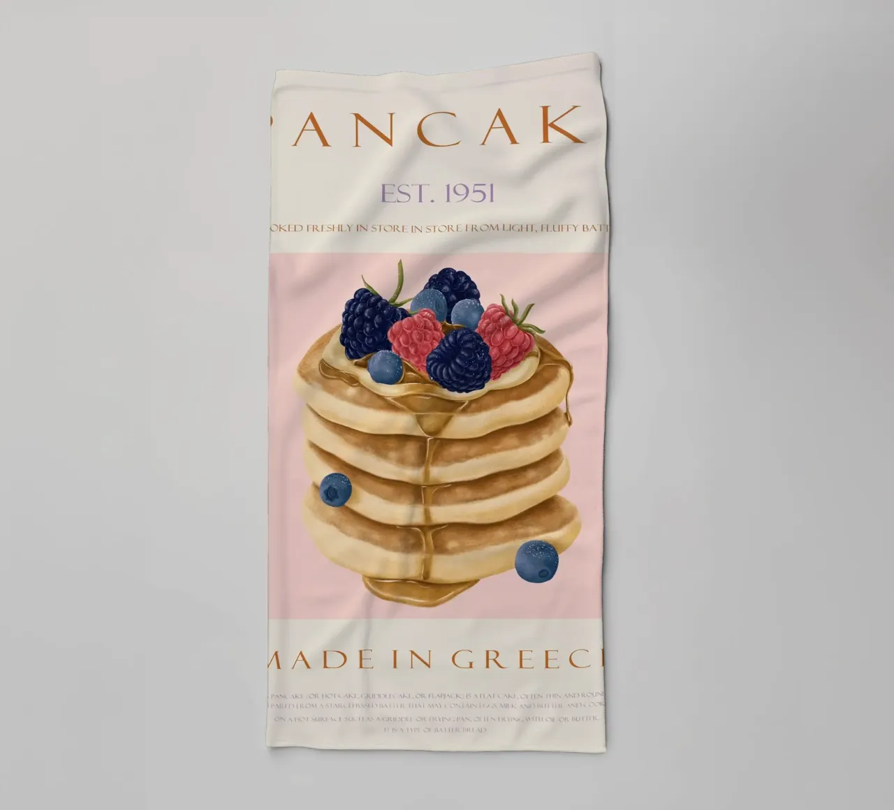 pancake al lampone asciugamano da bagno da Oscar Shaw