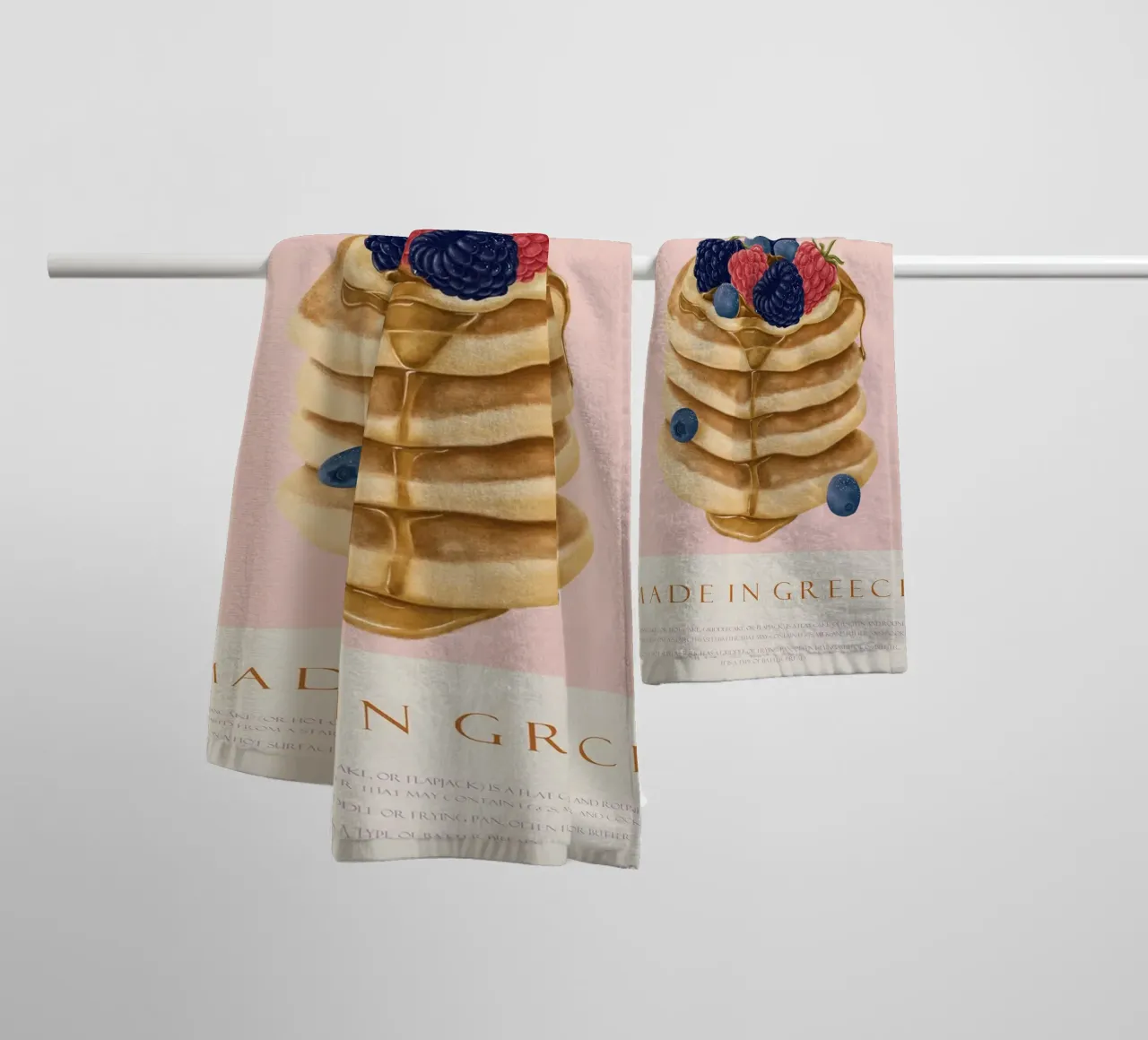 pancake al lampone asciugamano da bagno da Oscar Shaw