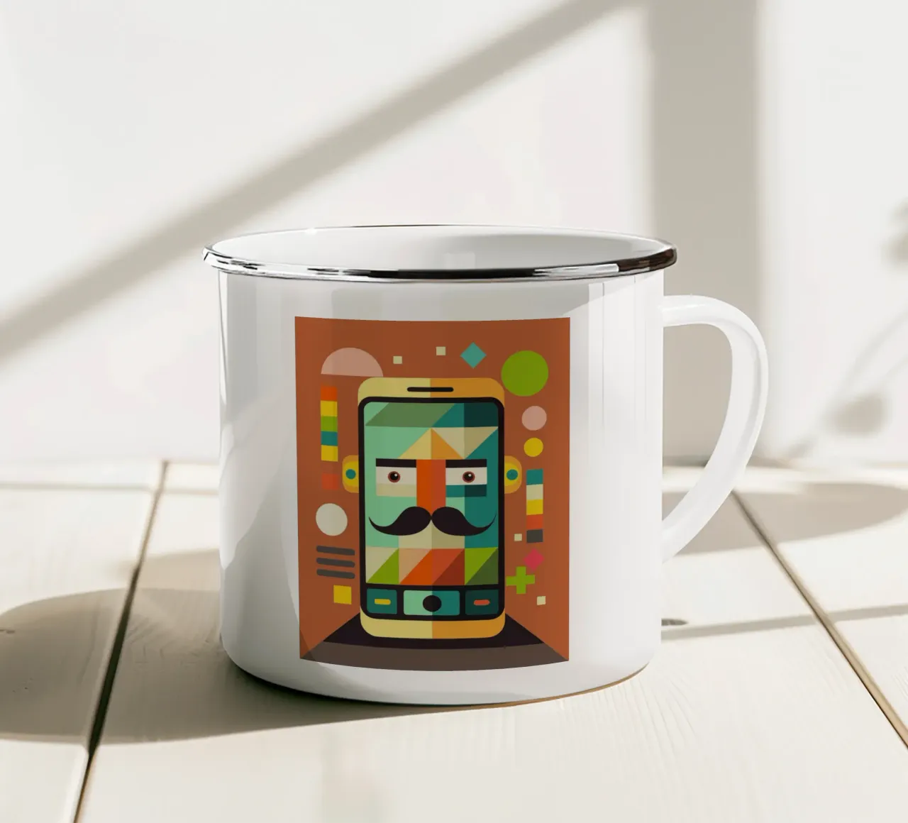 vectorillustratie handphone emaille mok van Shillas