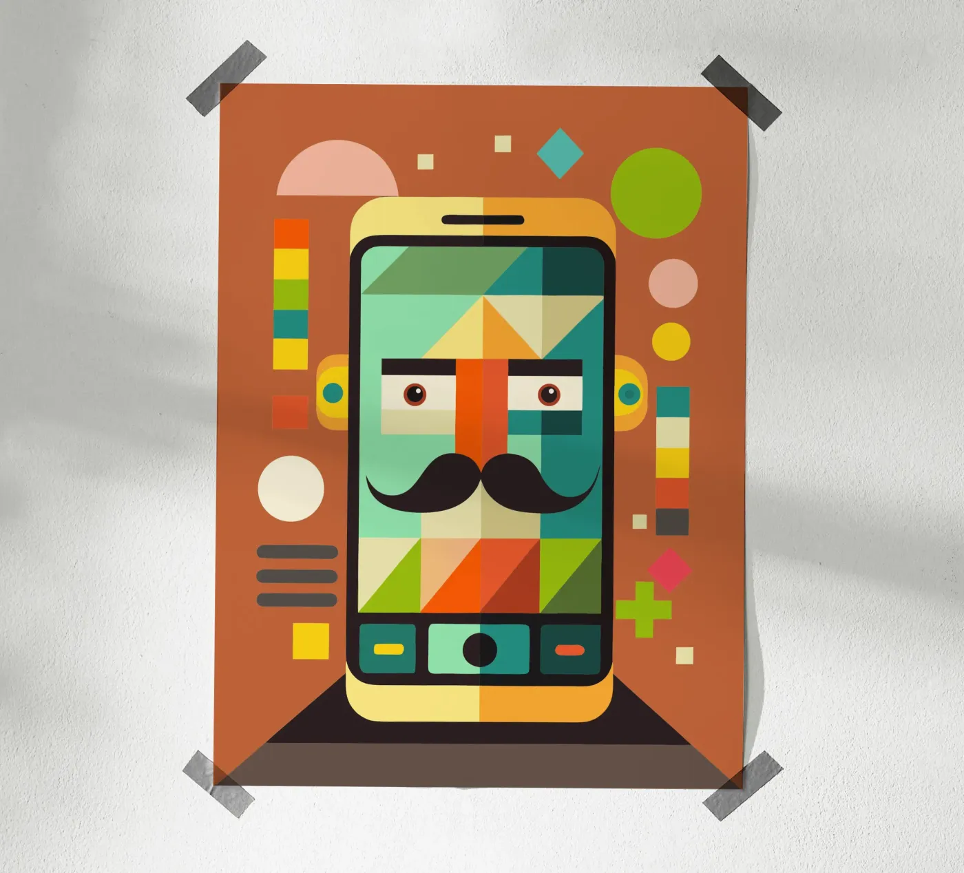 handphone vector illustration poster by Shillas