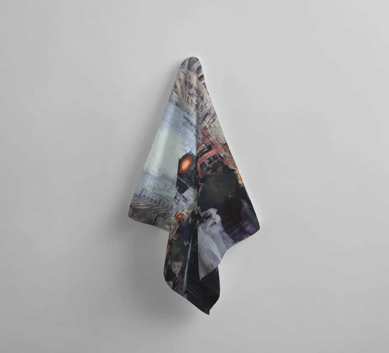 "HONG_KONG_25_01" Pedestrian crossing in front of a tram stop towel by Eduard Warkentin Art