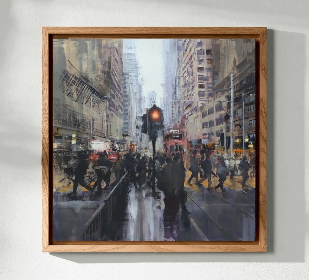"HONG_KONG_25_01" Attraversamento pedonale davanti a una fermata del tram alluminio dibond da Eduard Warkentin Art
