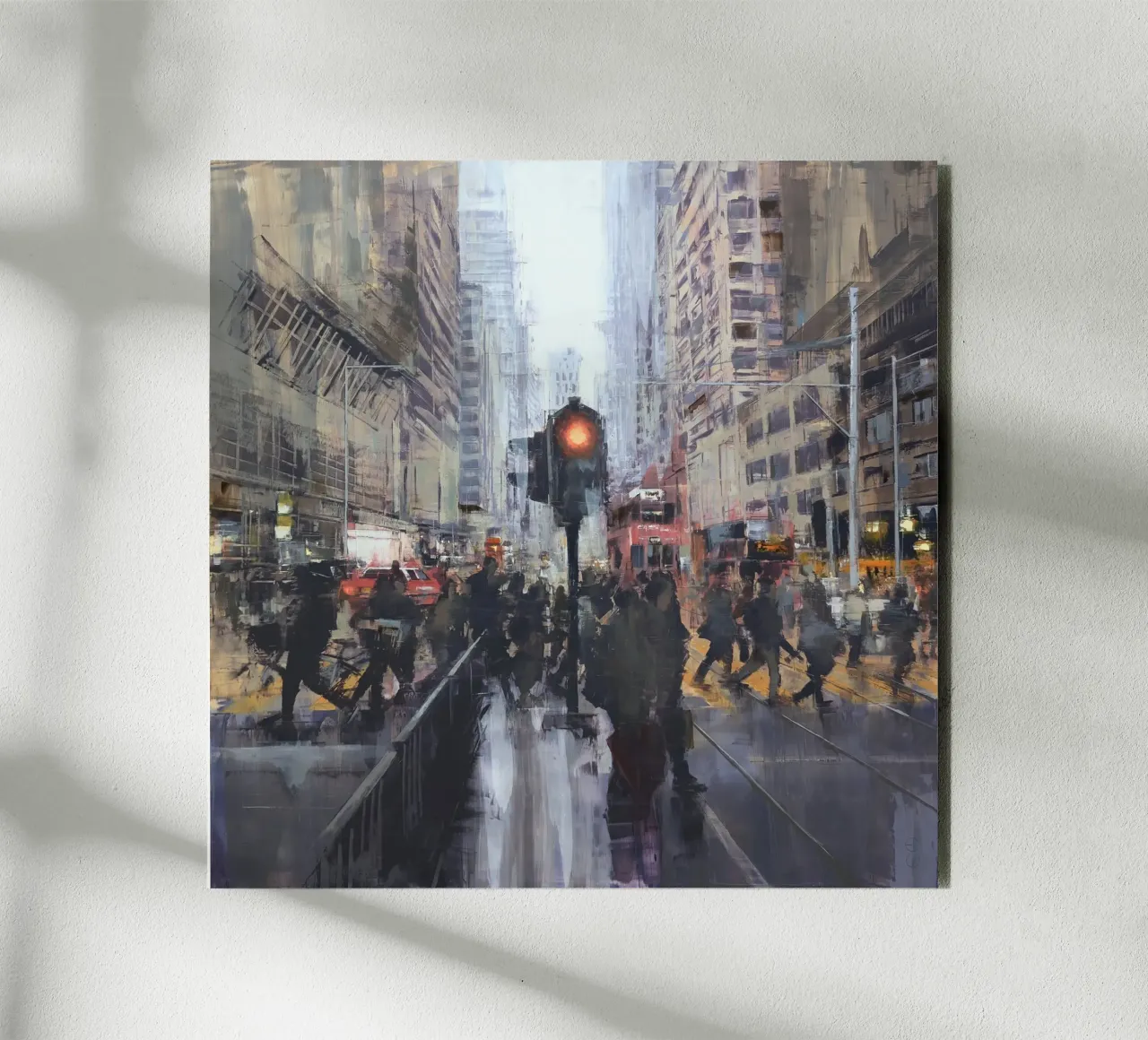 "HONG_KONG_25_01" Attraversamento pedonale davanti a una fermata del tram alluminio dibond da Eduard Warkentin Art