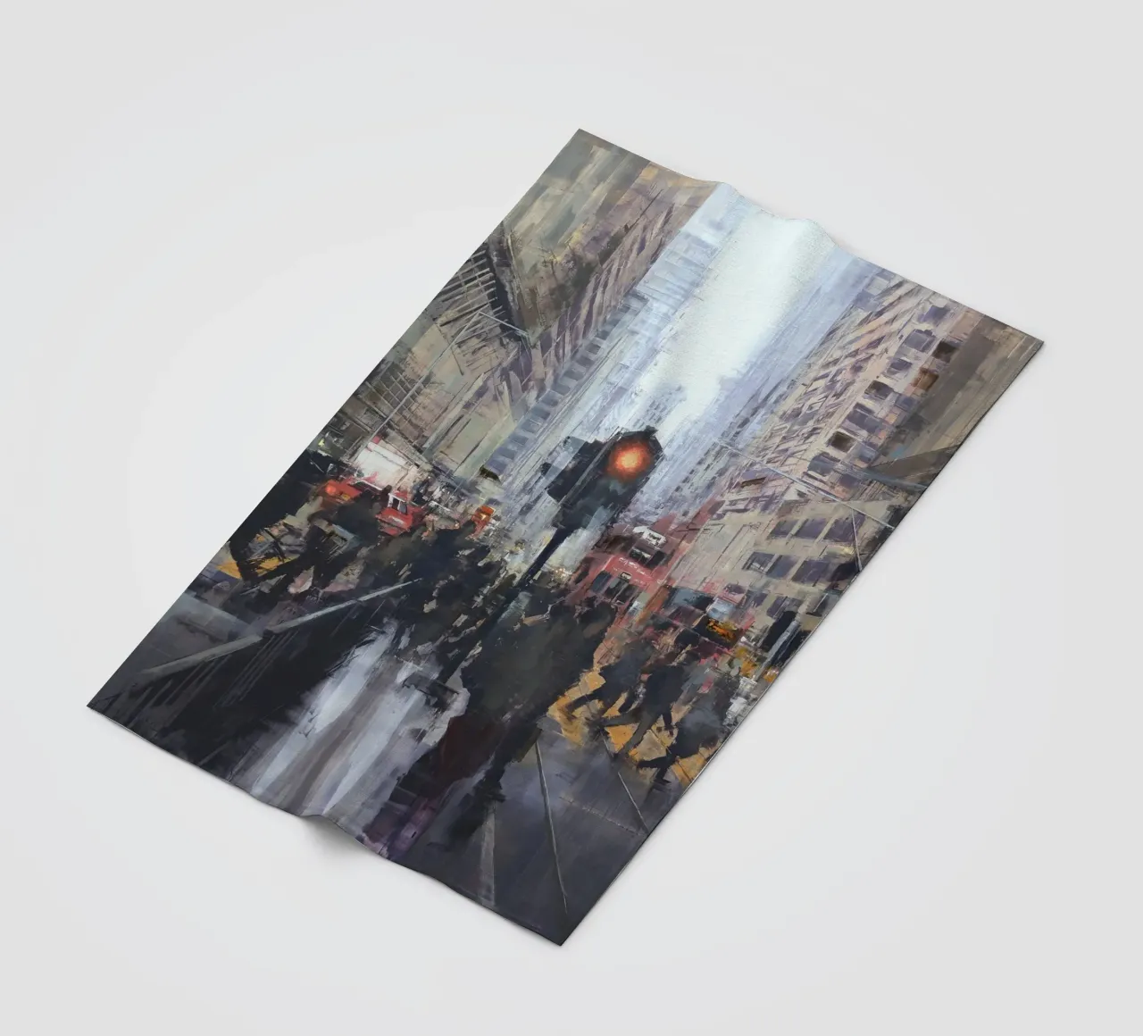 "HONG_KONG_25_01" Pedestrian crossing in front of a tram stop fleece blanket by Eduard Warkentin Art