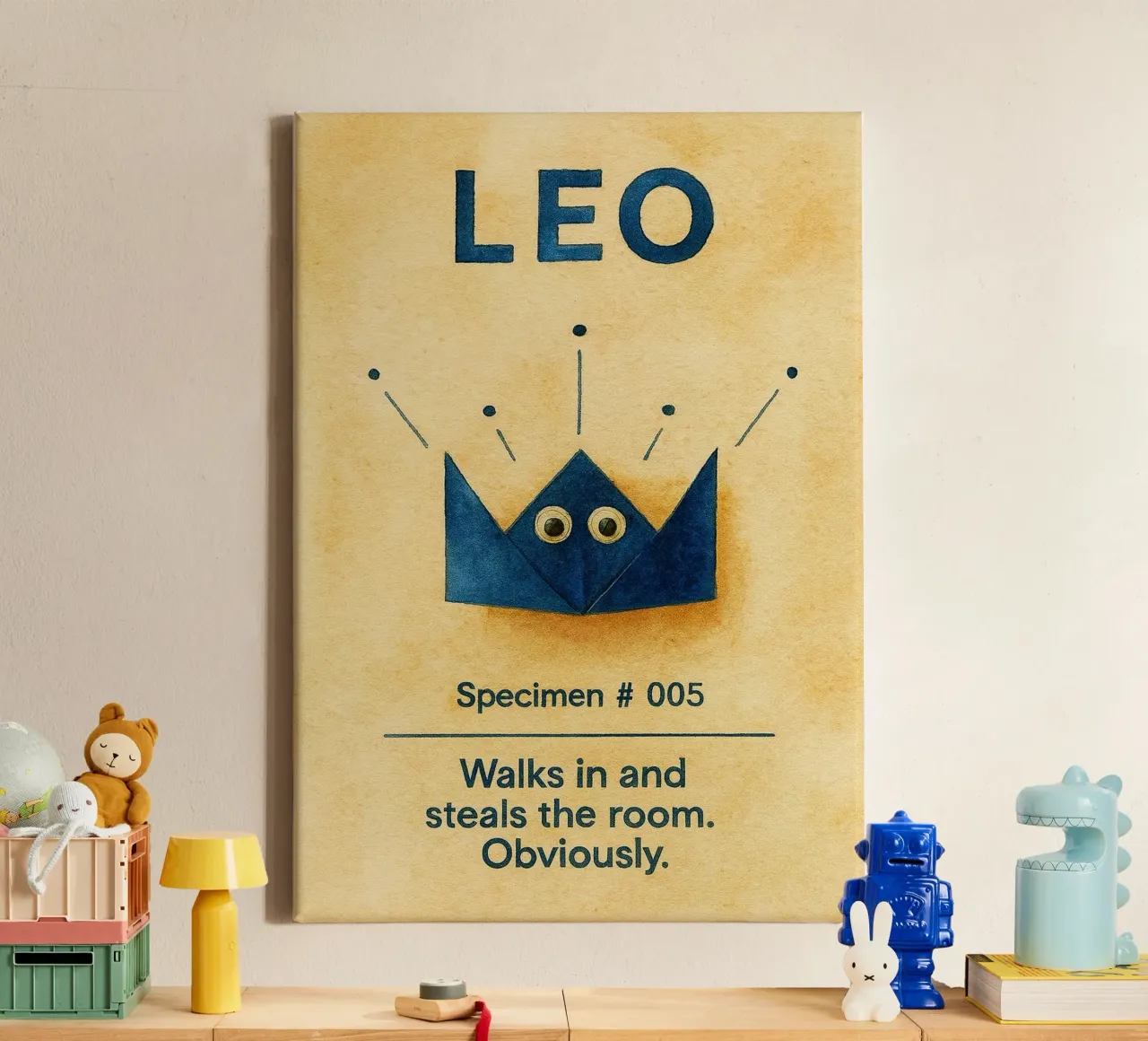 leo logo vector dierenriem schilderij canvas met Baklijst van Shillas