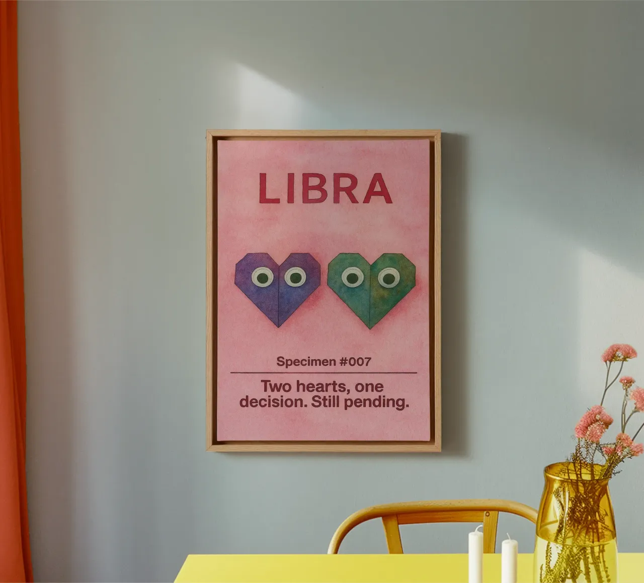 libra logo vector zodiac painting canvas with Floater frame by Shillas