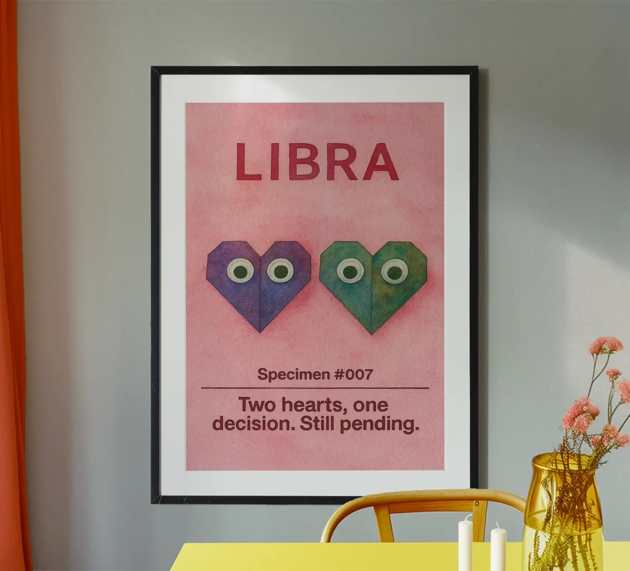 libra logo vettoriale pittura zodiacale poster da Shillas