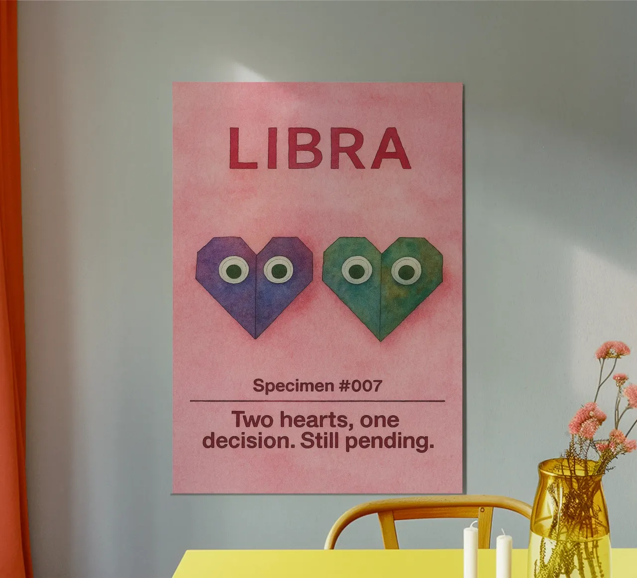 libra logo vettoriale pittura zodiacale poster da Shillas