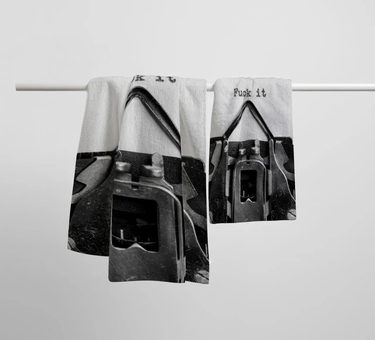 typewriter paper text towel by Mary Bennett