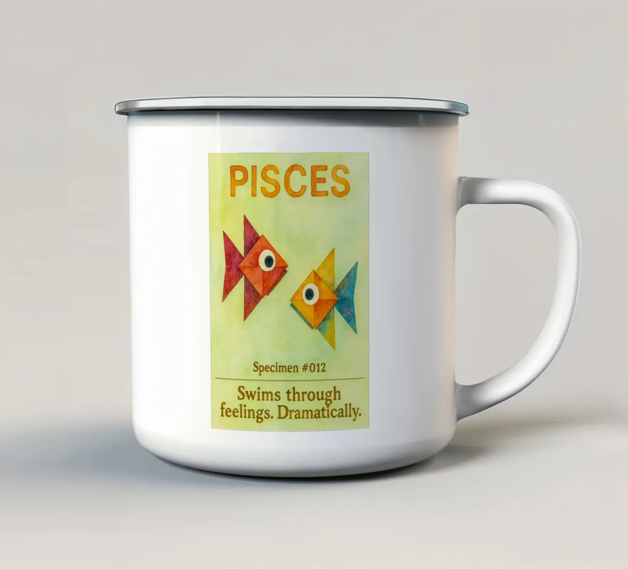 Vissen logo vector dierenriem schilderij emaille mok van Shillas