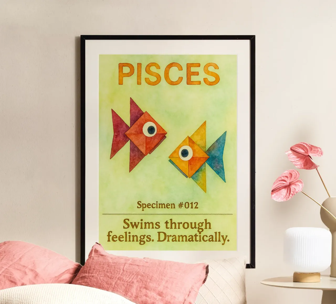 Pesci logo vettoriale pittura zodiacale poster da Shillas