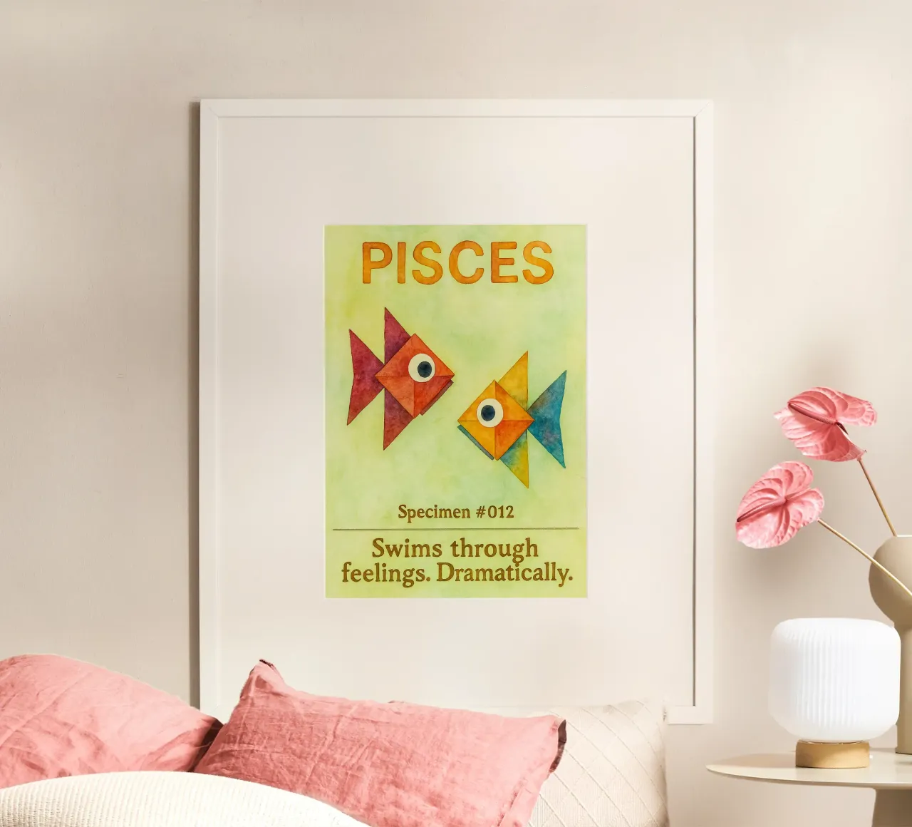 Pesci logo vettoriale pittura zodiacale poster da Shillas