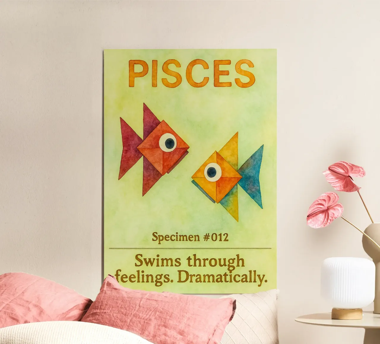 Pesci logo vettoriale pittura zodiacale poster da Shillas