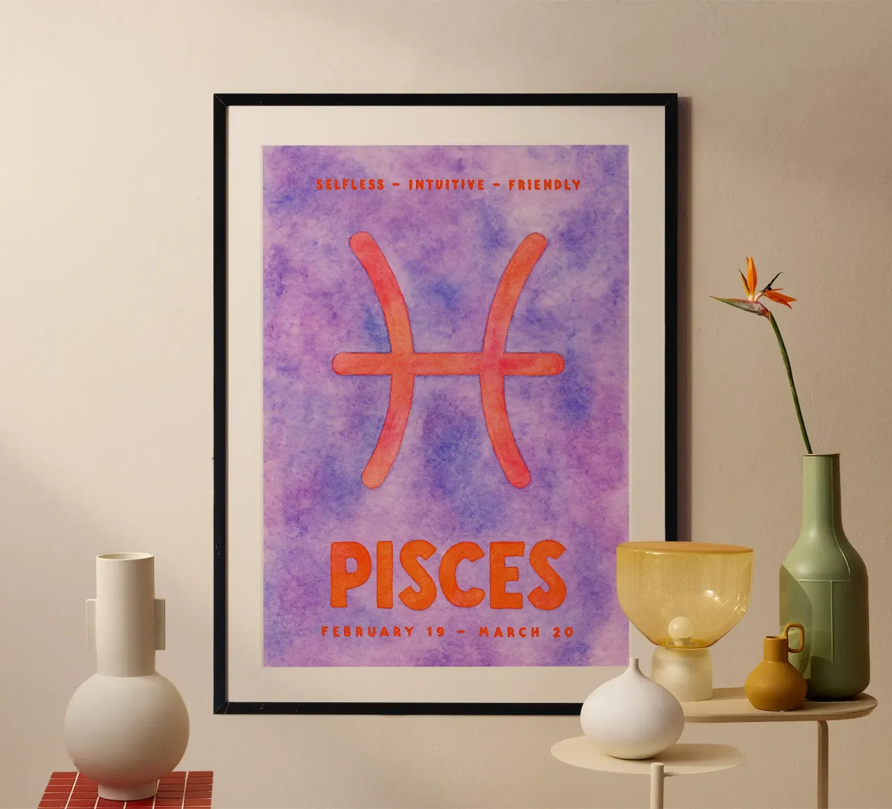 Fische Tierkreiszeichen Gemälde Poster von Shillas