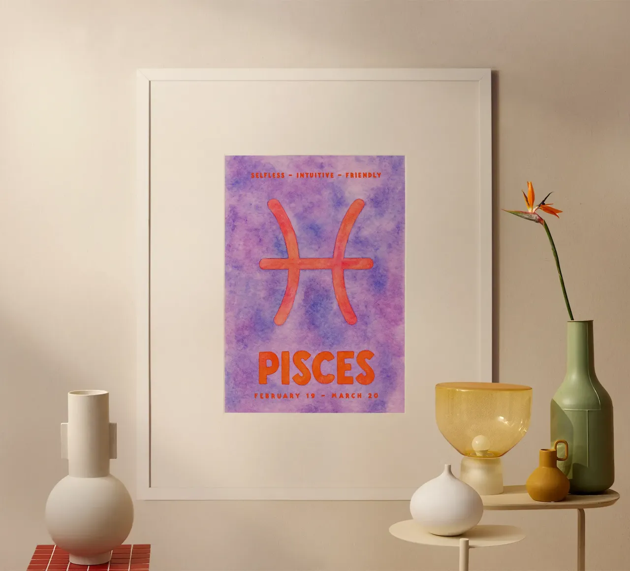 Fische Tierkreiszeichen Gemälde Poster von Shillas