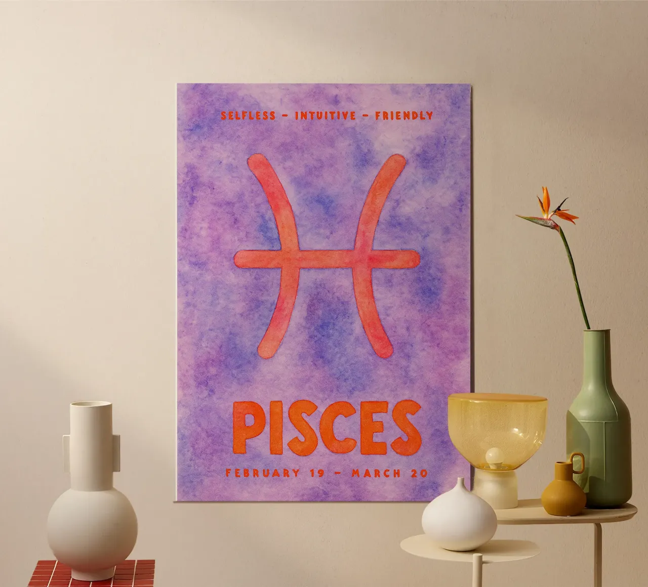 Fische Tierkreiszeichen Gemälde Poster von Shillas