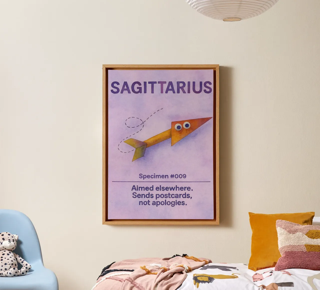 sagittarius logo vector zodiac painting canvas with Floater frame by Shillas