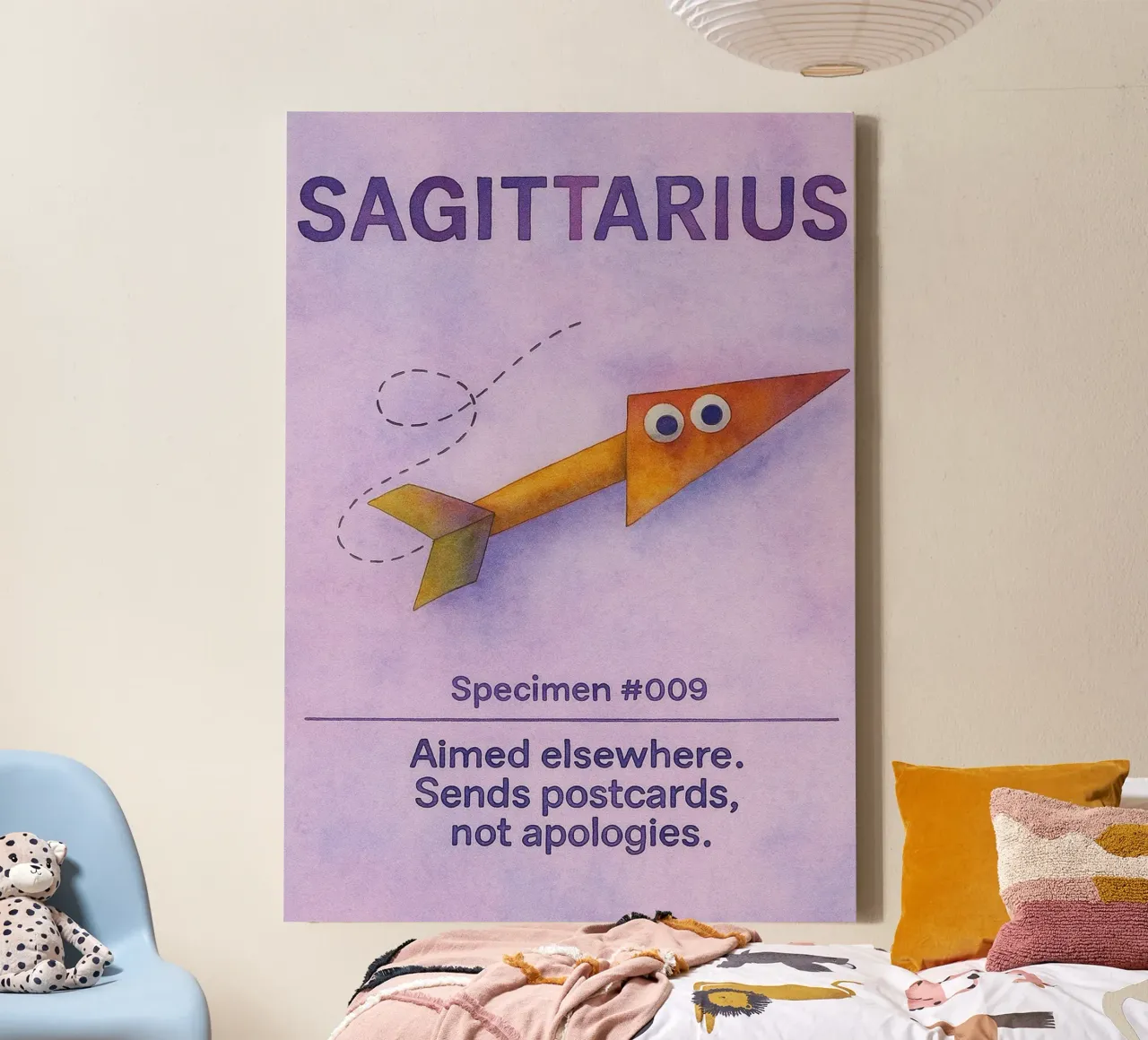 sagittarius logo vector zodiac painting canvas with Floater frame by Shillas