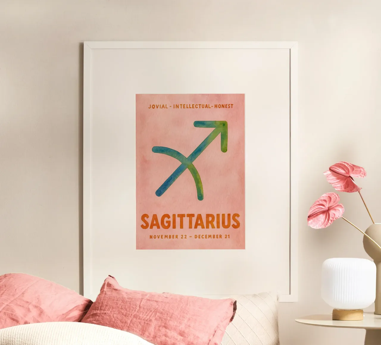 Boogschutter dierenriem schilderij poster met aluminium frame van Shillas