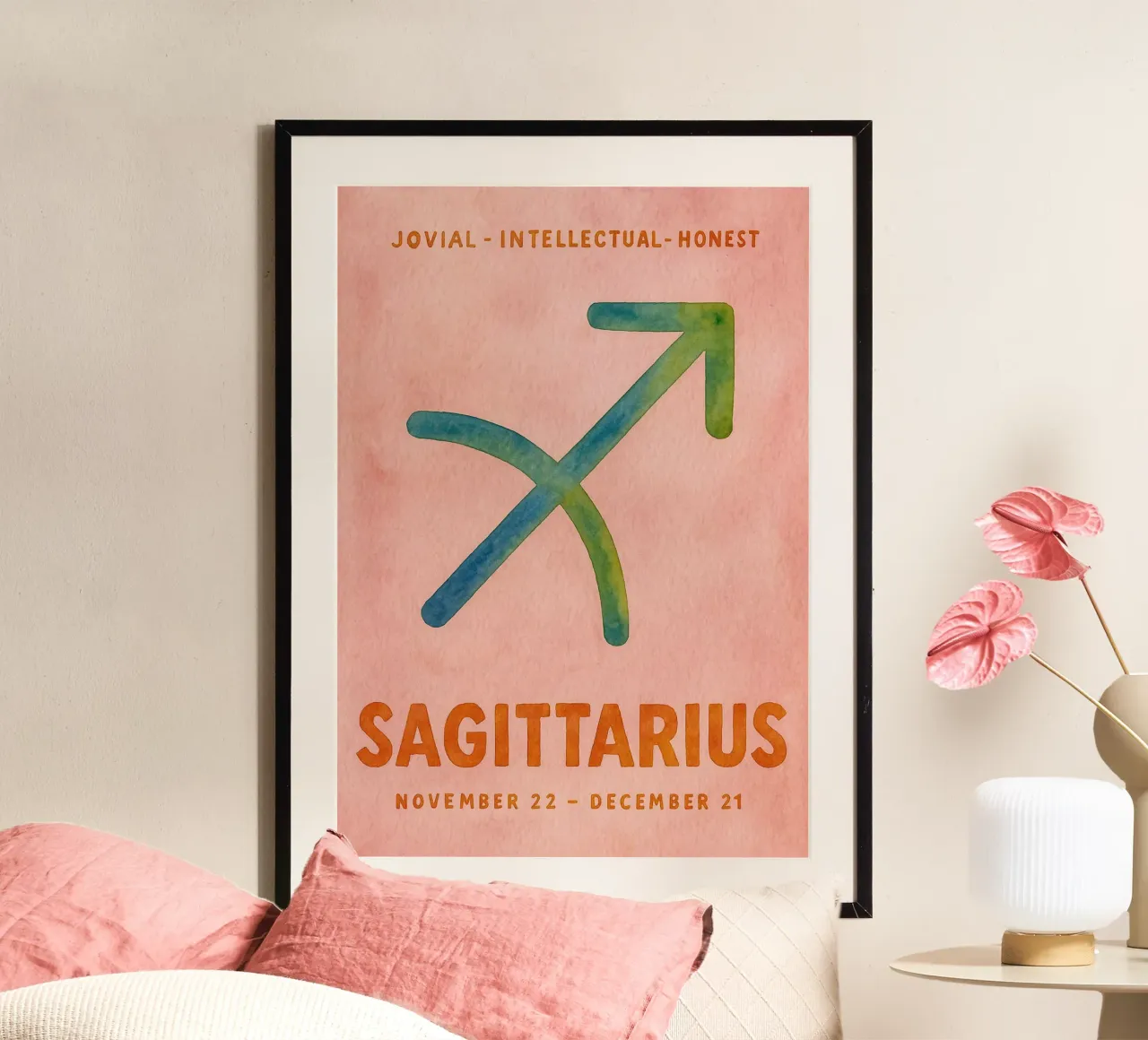Boogschutter dierenriem schilderij poster met aluminium frame van Shillas