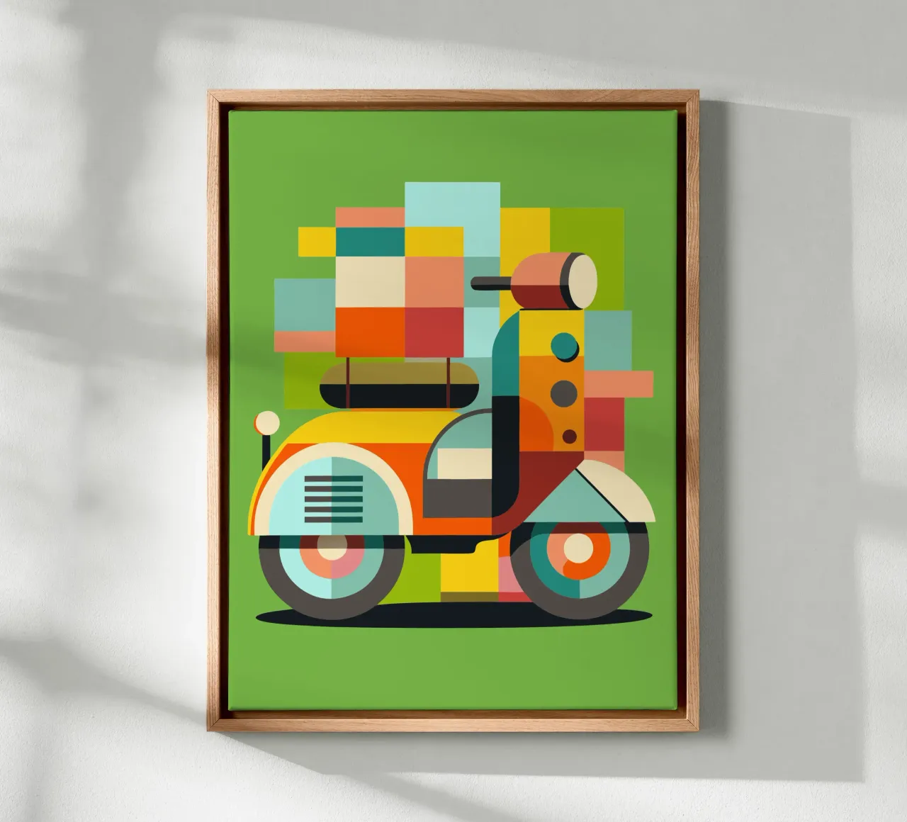 illustrazione vettoriale di scooter tela con Cornice a cassetta da Shillas
