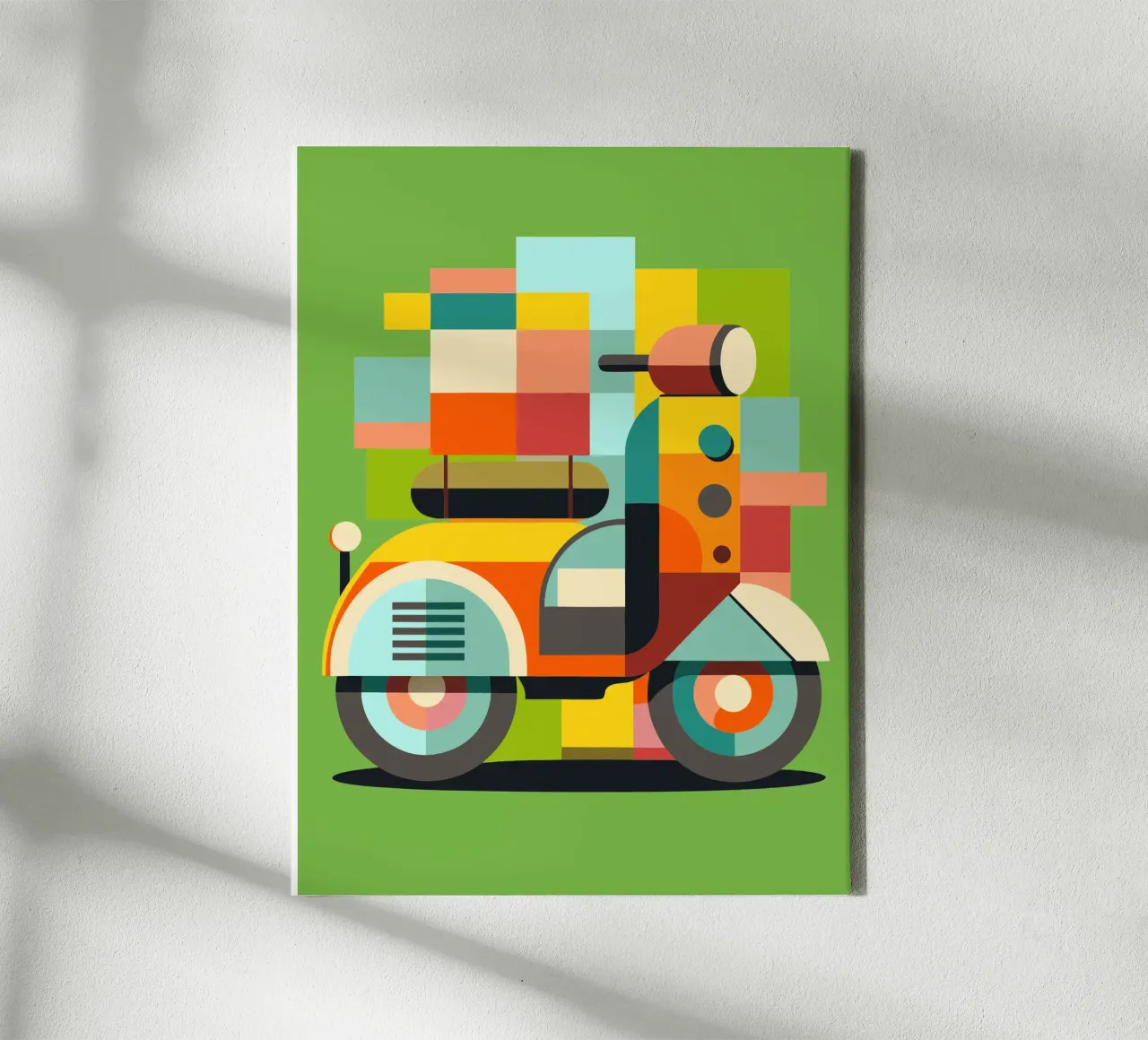 illustrazione vettoriale di scooter tela con Cornice a cassetta da Shillas