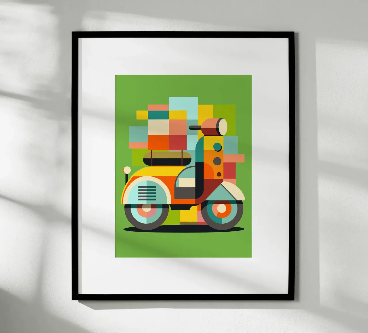 illustrazione vettoriale di scooter poster con telaio in legno da Shillas