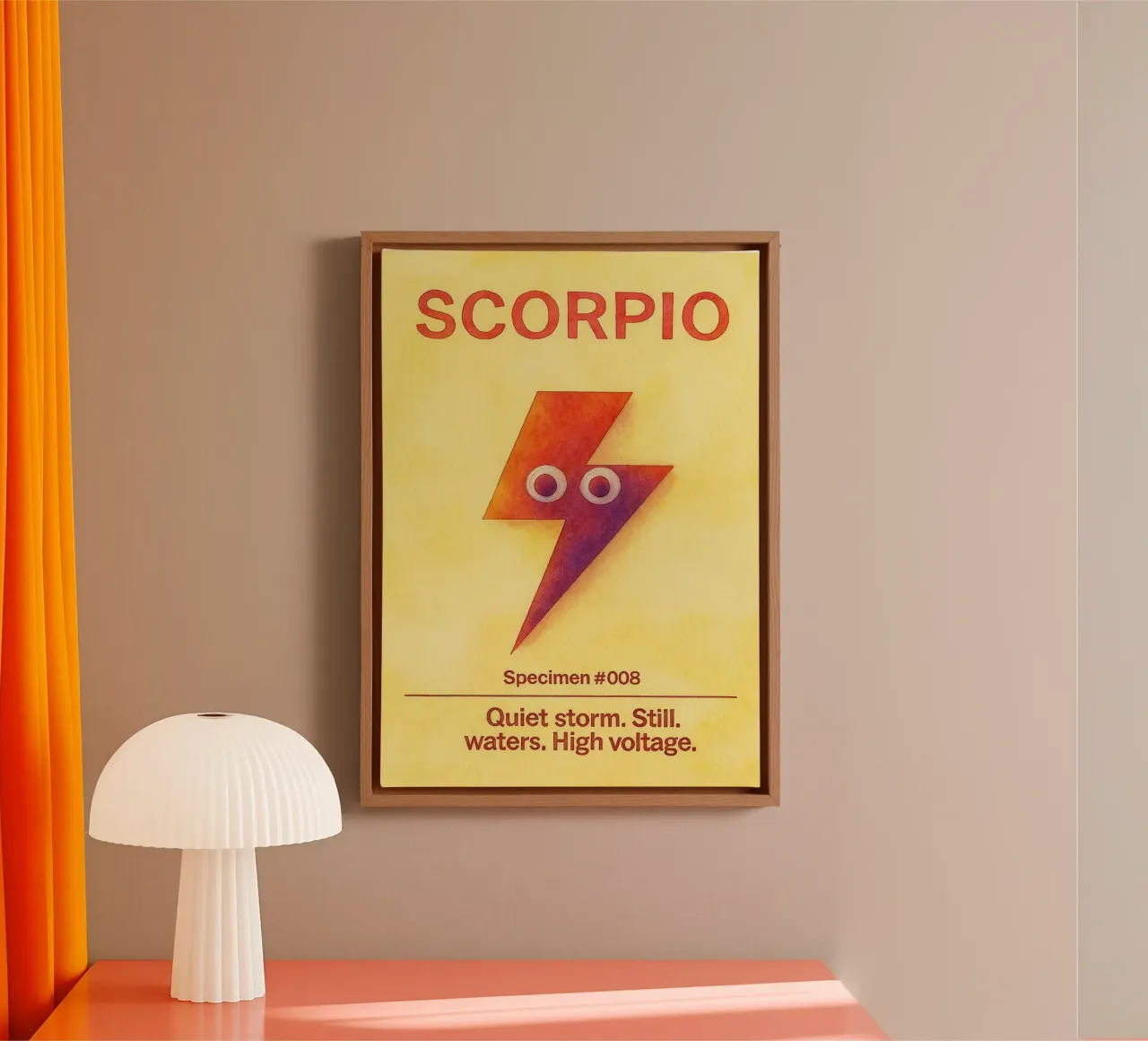 schorpioen logo vector dierenriem schilderij canvas met Baklijst van Shillas