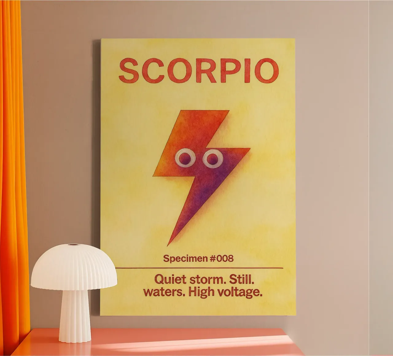 schorpioen logo vector dierenriem schilderij canvas met Baklijst van Shillas