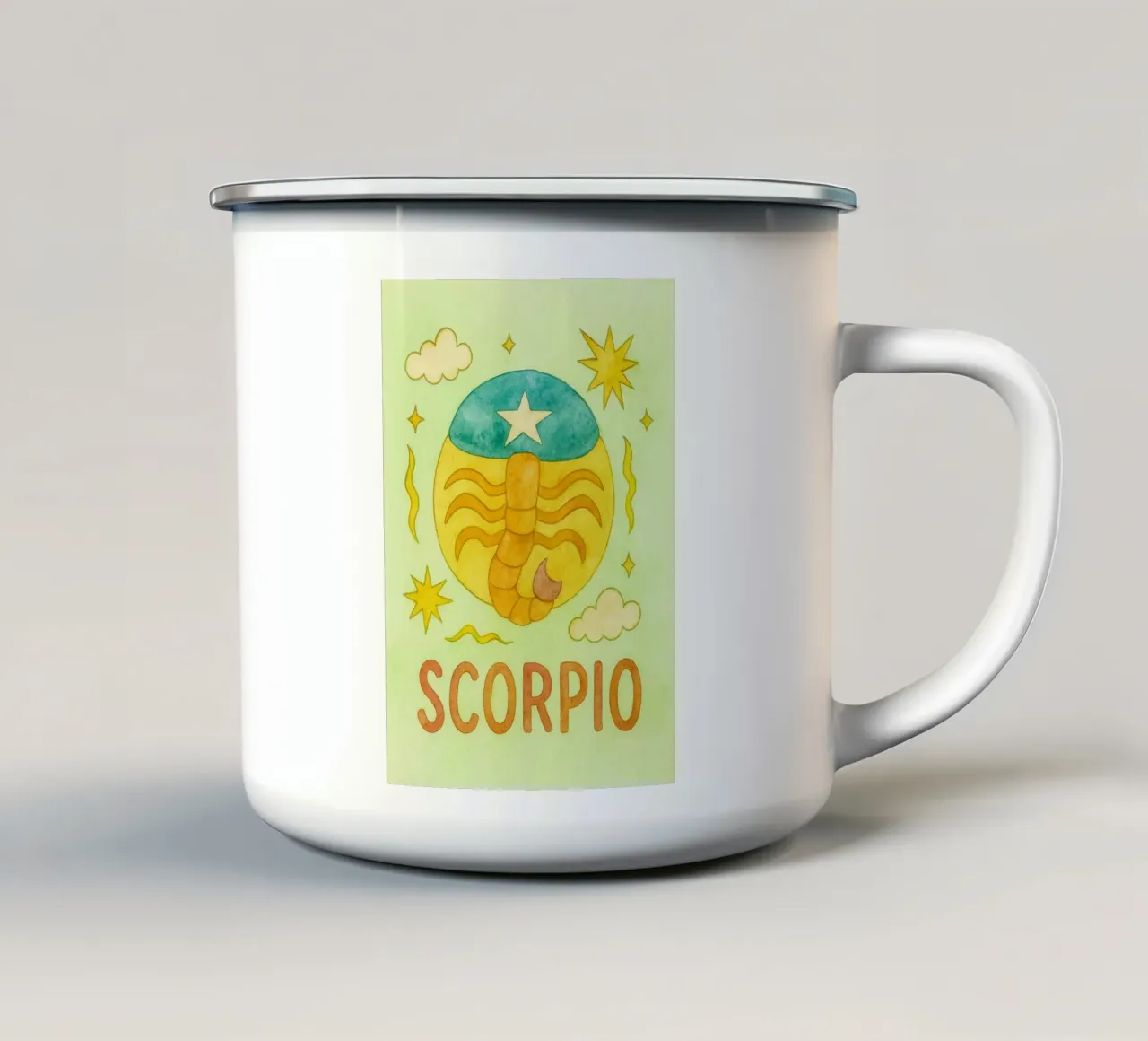 scorpio logo zodiac painting tazza in smalto da Shillas