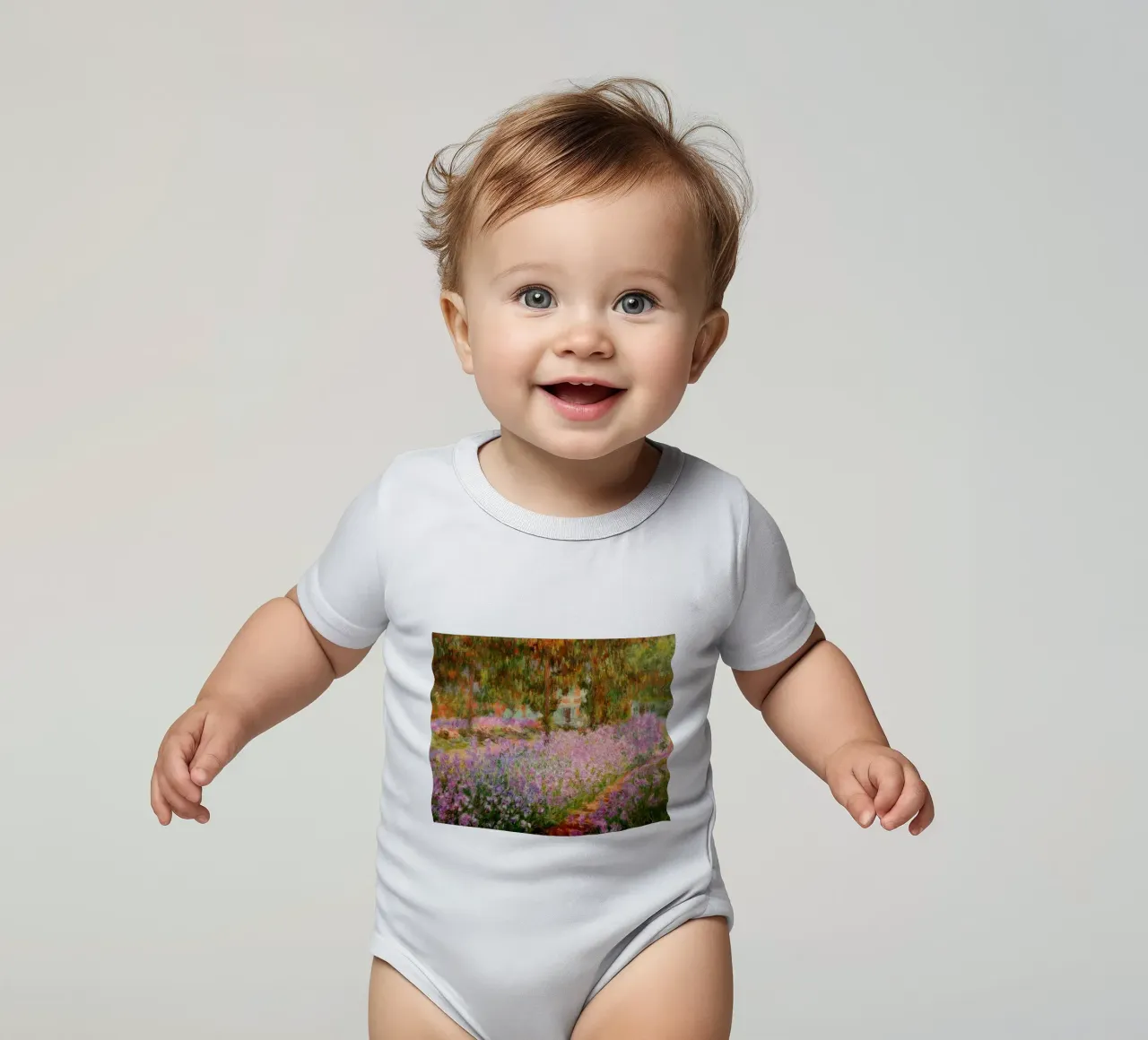 Claude Monet Iris nel giardino di Monet MOnet body neonato maniche corte da clay bobby