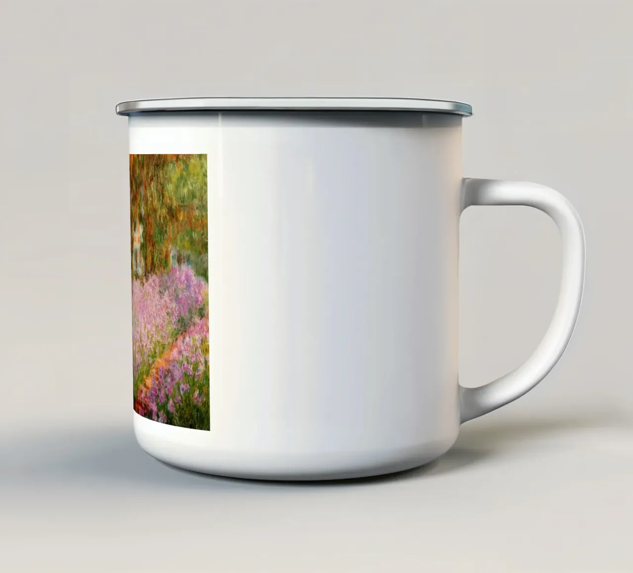 Claude Monet Iris nel giardino di Monet MOnet tazza in smalto da clay bobby