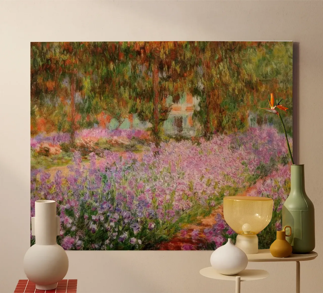 Claude Monet Iris nel giardino di Monet MOnet tela con Cornice a cassetta da clay bobby
