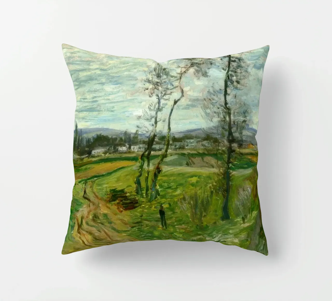 MOnet Claude Monet Un campo a Gennevilliers cuscino da clay bobby