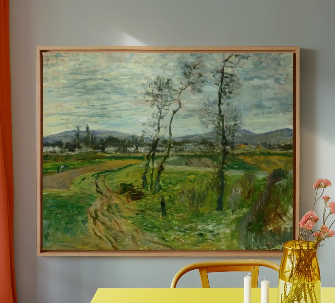 MOnet Claude Monet Un campo a Gennevilliers tela con Cornice a cassetta da clay bobby