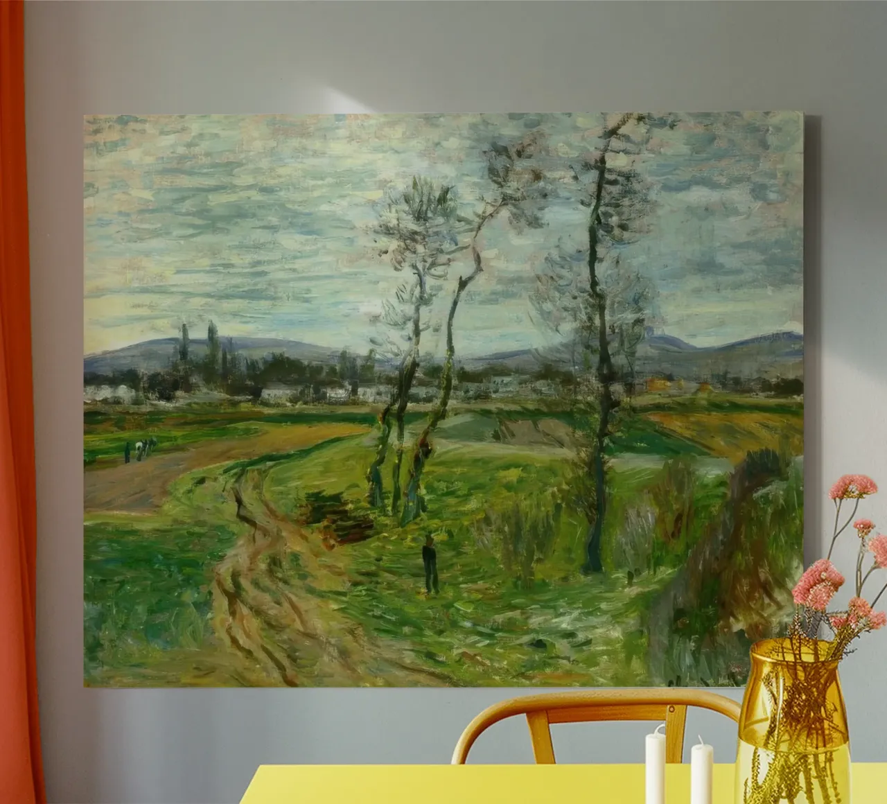 MOnet Claude Monet Un campo a Gennevilliers tela con Cornice a cassetta da clay bobby