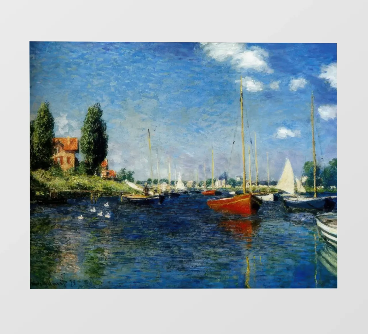 Claude Monet Argenteuil (Barche rosse) pellicola backlit da clay bobby