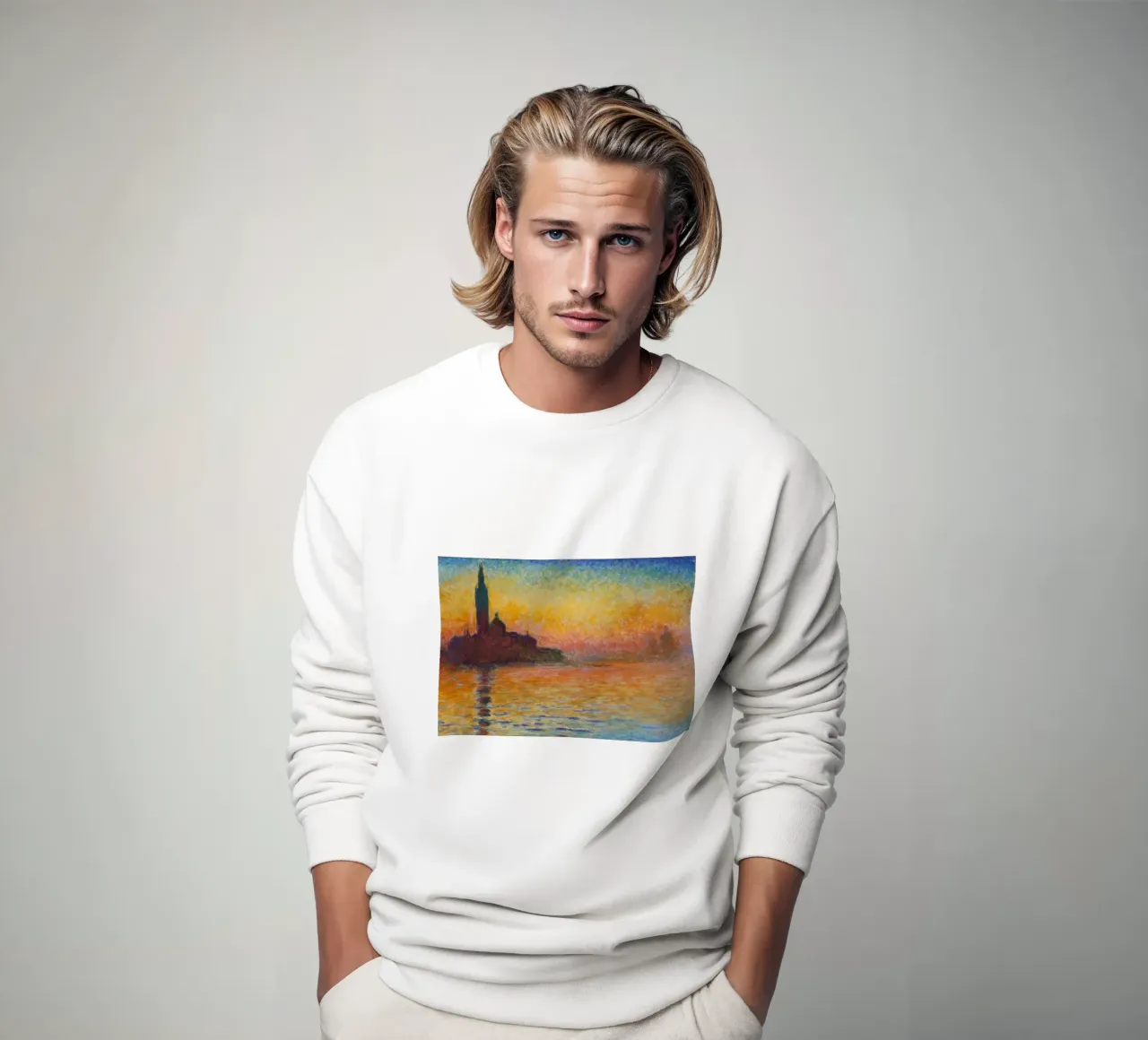 Claude Monet San Giorgio Maggiore in der Abenddämmerung Sweatshirt von clay bobby